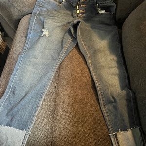 Indigo Poppy Cuffed Jeans